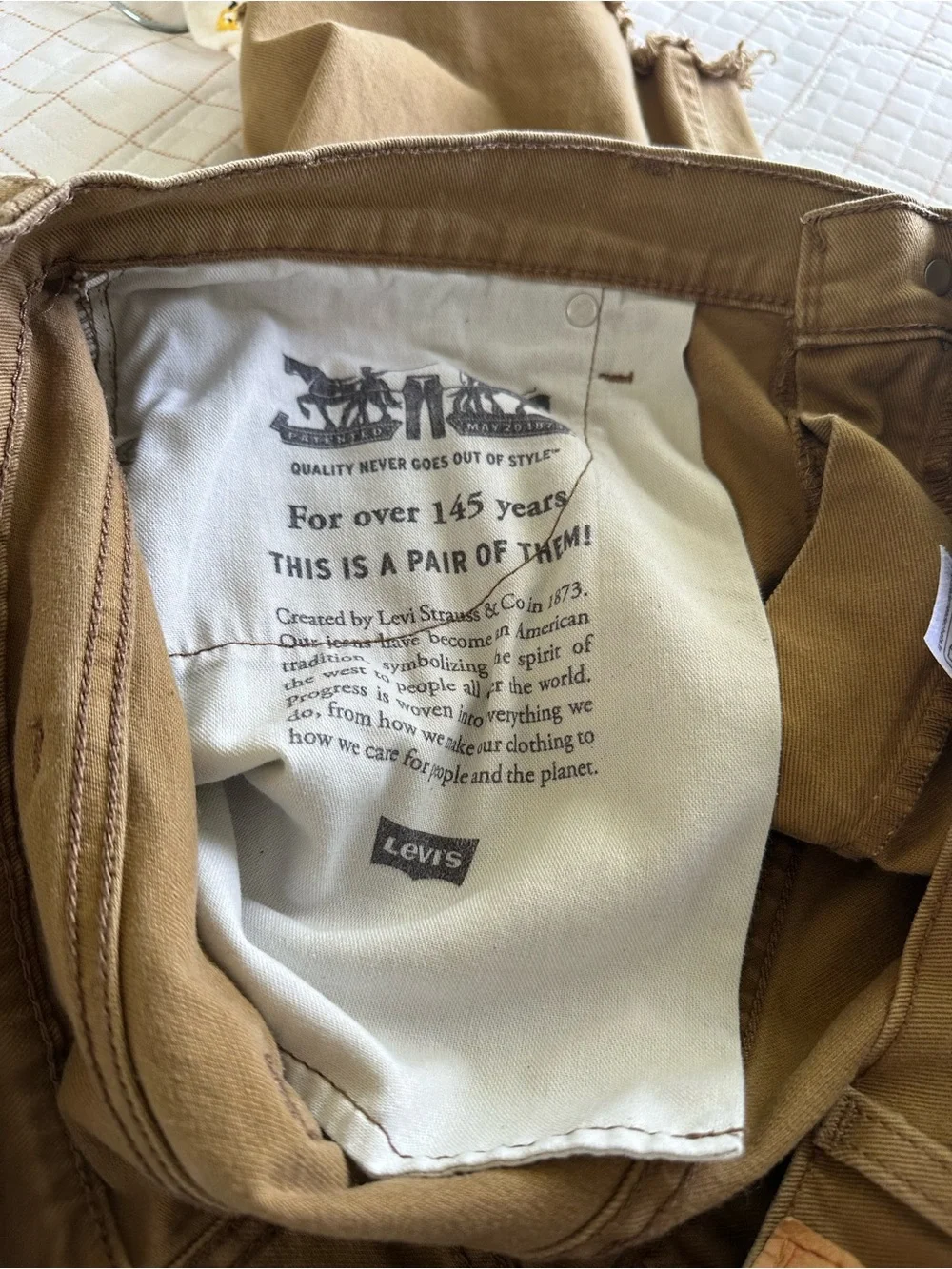 Men's Levi’s Casual Frayed Hem Shorts - Brown